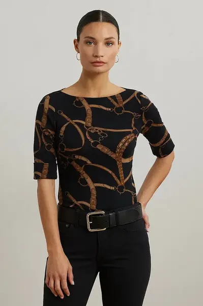 Tričko Lauren Ralph Lauren dámské, černá barva, 200971107