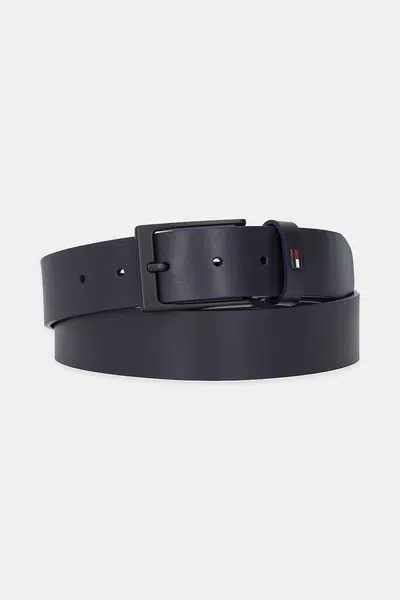 Kožený pásek Tommy Hilfiger pánský, černá barva, AM0AM13016