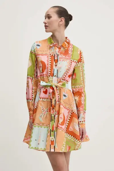 Šaty s příměsí lnu Never Fully Dressed