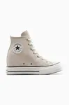 Semišové tenisky Converse Chuck 70 Wedge béžová barva, A13833C