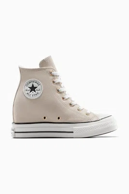 Semišové tenisky Converse Chuck 70 Wedge béžová barva, A13833C