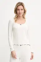 Pyžamové tričko s dlouhým rukávem Abercrombie & Fitch béžová barva, KI146-4045