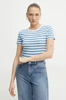 Bavlněné tričko Boss Orange modrá barva, 50504192