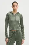 Mikina Juicy Couture dámská, zelená barva, s kapucí, s aplikací, JCWA122001