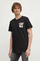 Bavlněné tričko Calvin Klein Jeans černá barva, s potiskem, J30J327092