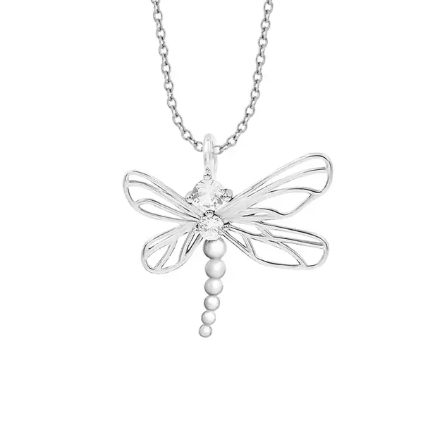 Postříbřený náhrdelník Lilou Dragonfly