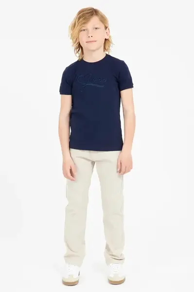 Dětské bavlněné tričko Guess tmavomodrá barva, s aplikací, L5RI19 KCM20