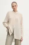 Košile Answear.LAB dámská, béžová barva, relaxed, s klasickým límcem