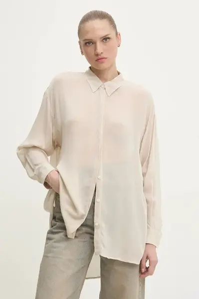 Košile Answear.LAB dámská, béžová barva, relaxed, s klasickým límcem