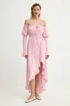 Šaty The Sleeper růžová barva, maxi, WADR02P006N