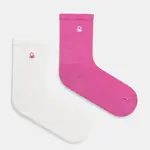 Dětské ponožky United Colors of Benetton 2-pack růžová barva, 6AO50702A