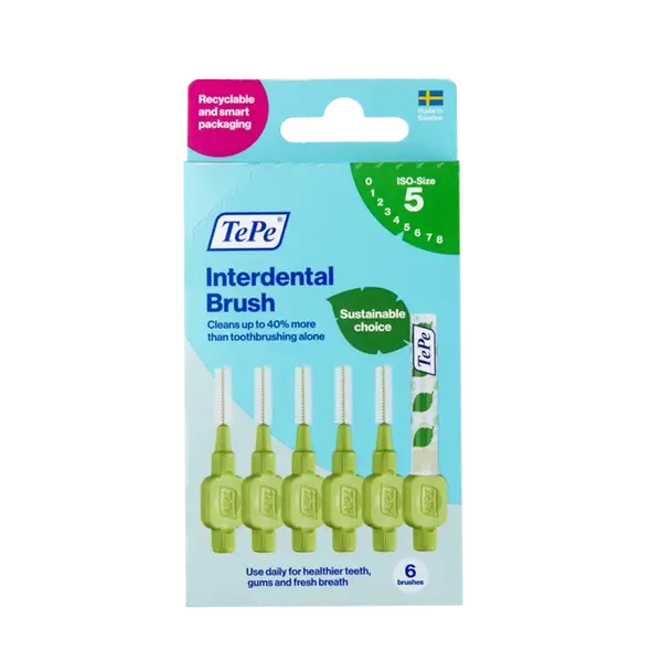 Tepe Mezizubní kartáčky zelené 0,8 mm krabička 6 ks