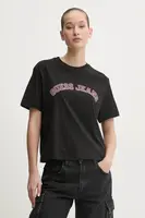 Bavlněné tričko Guess Jeans černá barva, W5RI41 K8HM0