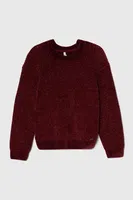 Dětský svetr Pepe Jeans vínová barva, hřejivý