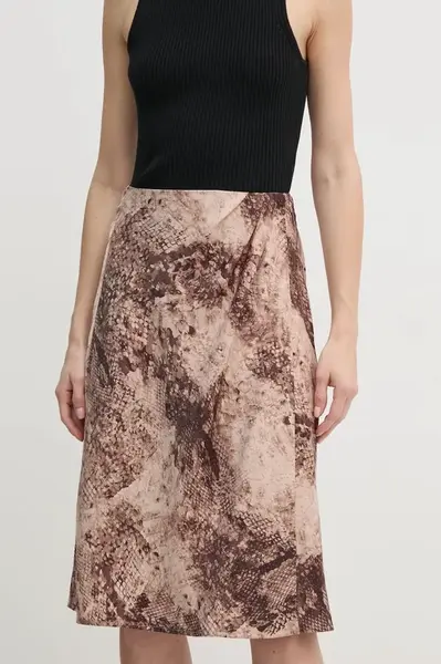 Sukně Guess LIA béžová barva, mini, áčková, W5RD0J WGZ92