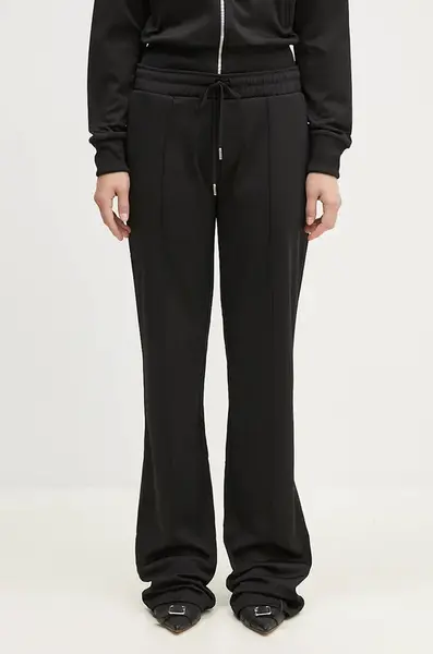 Kalhoty Coperni Tracksuit Trousers dámské, černá barva, jednoduché, high waist, COPJS83567