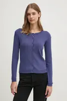 Bavlněný kardigan United Colors of Benetton tmavomodrá barva, lehký, 1091D5558