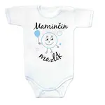Baby Nellys Body krátký rukáv s vtipným textem, Maminčin mazlík, vel. 56