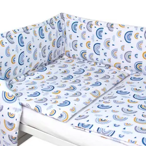 Baby Nellys Mantinel s povlečením 3D - Duha, modrá, 120x90 cm