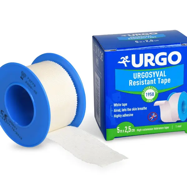Urgo SYVAL 5 m x 2,5 cm fixační náplast textilní 1 ks bílá