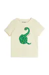 Dětské bavlněné tričko Mini Rodini Snake béžová barva, s potiskem, 2512013811