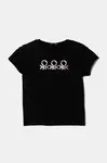 Dětské bavlněné tričko United Colors of Benetton černá barva, 3I1XC10MZ