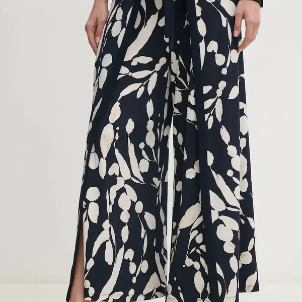 Kalhoty Joseph Ribkoff dámské, tmavomodrá barva, zvony, high waist, 251252