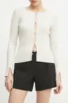 Kraťasy Guess CORALISE dámské, černá barva, hladké, high waist, W5RD12 WGX02