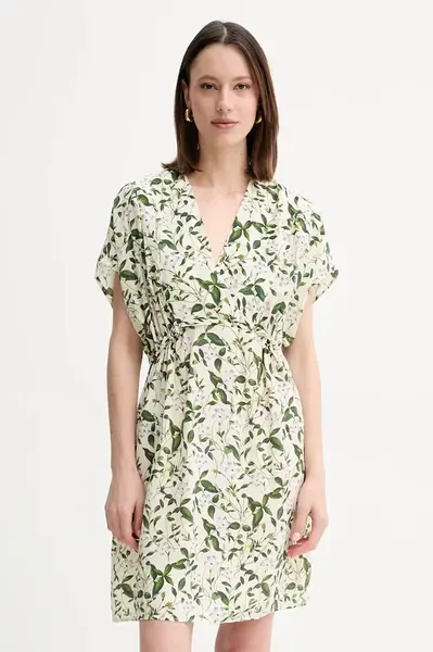 Hedvábné šaty Weekend Max Mara béžová barva, mini, 2515221062600