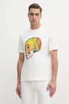 Bavlněné tričko PS Paul Smith bílá barva, s potiskem, M2R.220X.PP5119