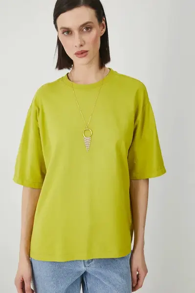 Bavlněné tričko Medicine dámské, zelená barva