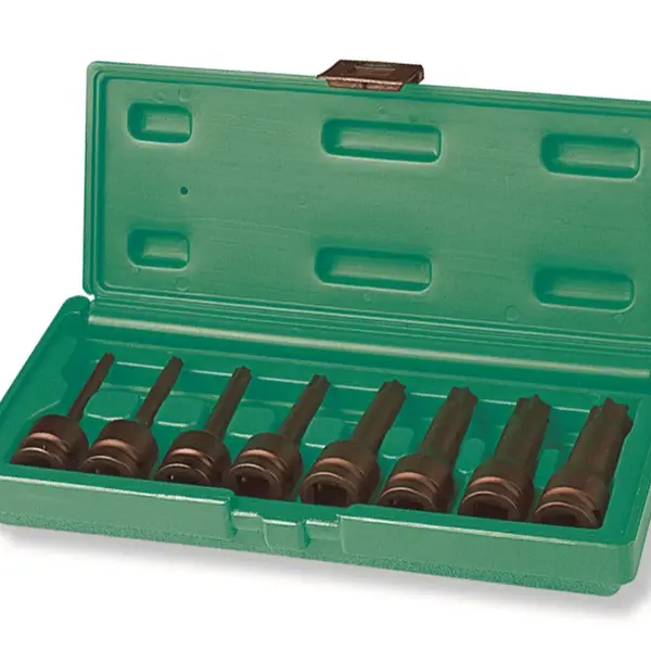 Sada zástrčných hlavic Torx 1/2", 8ks, úderové - JONNESWAY S06A408S