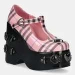 Lodičky Koi Footwear Sweet Apathy Plaid Wedge Mary Janes růžová barva, na platformě, Sweet Apathy