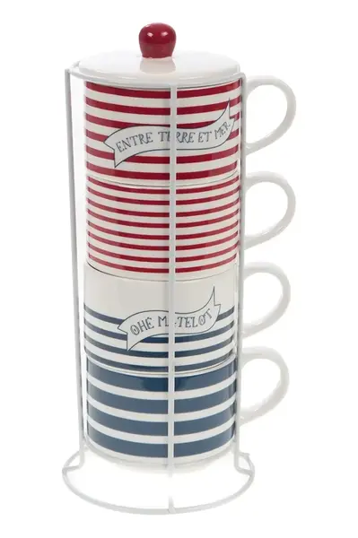 Sada hrnků se stojánkem home & lifestyle  4-pack