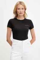 Bavlněné tričko Tommy Jeans dámské, černá barva, DW0DW21164