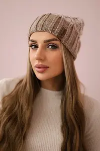 Kesi Milano fleecová čepice K203 ecru melange+light beige