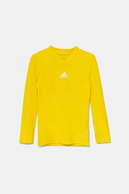 Dětské tričko s dlouhým rukávem adidas Performance žlutá barva, s potiskem, GN7514