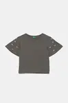 Dětské bavlněné tričko United Colors of Benetton šedá barva, 3MI5C10O1