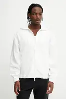 Mikina EA7 Emporio Armani pánská, bílá barva, s kapucí, hladká, AF13409.7M000186