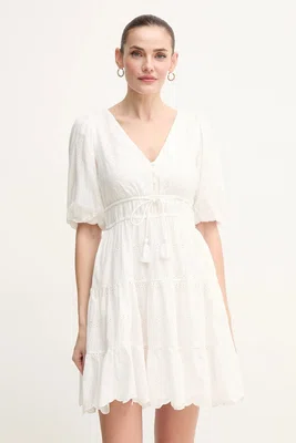 Bavlněné šaty Pepe Jeans DAY béžová barva, mini, PL953694