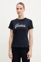 Bavlněné tričko Guess tmavomodrá barva, V5GI02 K9RM1