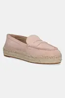 Semišové espadrilky Lauren Ralph Lauren Luize Loafer růžová barva, 802953958009