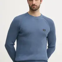 Bavlněný svetr Calvin Klein Jeans pánský, modrá barva, lehký, J30J327281