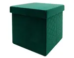 Taburet s úložným prostorem Maxim, fľaškovo zelená látka%