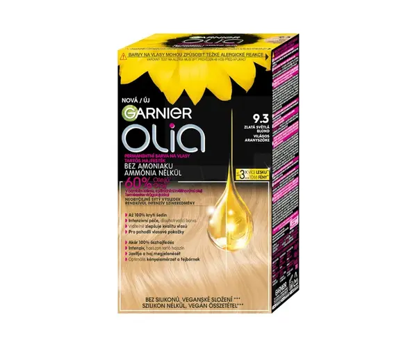 Permanentná olejová farba Garnier Olia 9.3 zlatá svetlá blond + darček zadarmo