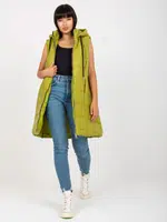 OCH BELLA light green long down vest with stitching