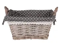 Prútený košík s ušami Willow, šedý%