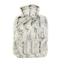 HUGO FROSCH Classic termofor s obalom z umelej kožušiny s podšívkou hnedostrieborný 1,8 l