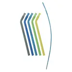 B.BOX Set silikónových slamiek modrá / zelená 5 ks