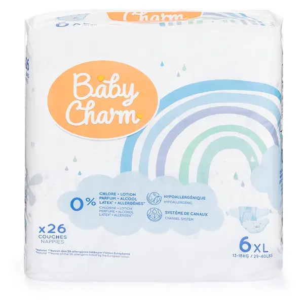 BABY CHARM Super Dry Flex XL vel.6 plienky 13-18 kg 26 ks